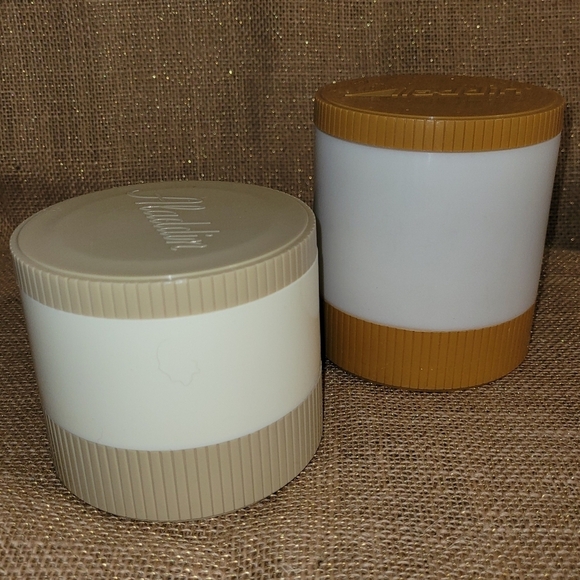 Vintage Aladdin Thermo Jar Insulated Food Lunch Container With Freezer Lid Set/2 - Picture 1 of 9